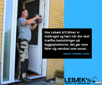 Lebæk A/S Tømrer- og Snedkerfirma mangler tømrersvende nu!