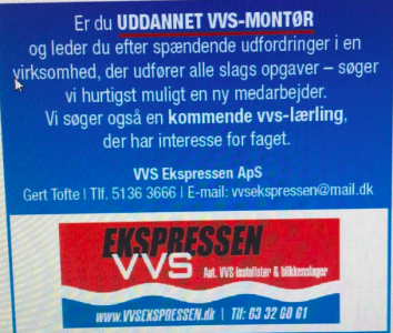 VVS Ekspressen ApS søger VVS - lærling og montør